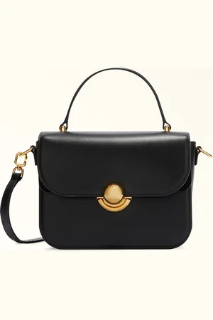 Furla Sfera Sac À Main Nero Cuir De Veau Souple + Daim Femme