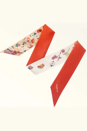 Furla Metropolis Bandeau Toni Vitamina Soie À Imprimé Fleuri Femme