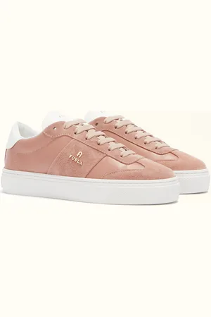 Furla Enjoy Baskets Tulle Cuir De Veau Souple Bicolore + Cuir Refendu Sportif Femme