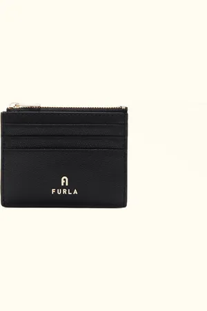 Furla Camelia Porte-cartes Nero Cuir Texturé Femme