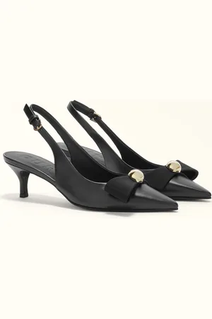 Furla Sfera Sandales À Bride Arrière Nero Nappa + Gros-grain Femme