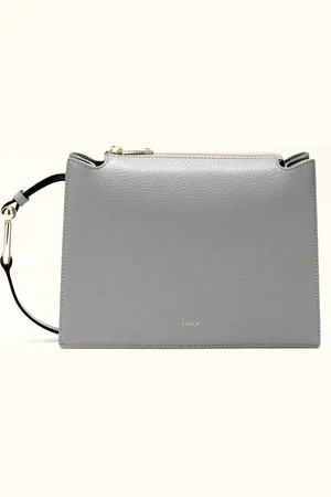 Furla Nuvola Sac À Bandoulière Cenere Cuir De Veau Grainé Femme