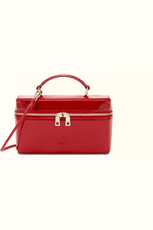 Furla Camelia Mini Sac Rosso Cuir Verni Femme
