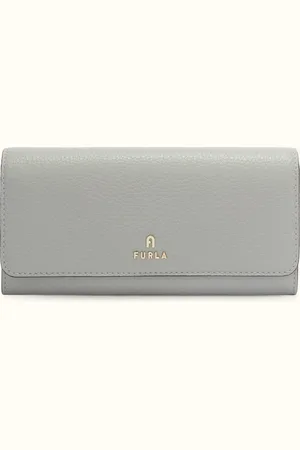 Furla Camelia Portefeuille Continental Cenere Cuir De Veau Grainé Femme