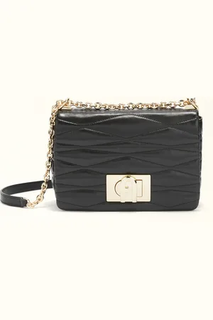 Furla 1927 Sac À Bandoulière S Nero Cuir De Veau Nappa Matelassé Dattero Lux Femme