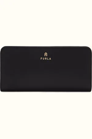 Furla Camelia Portefeuille Continental Nero Cuir De Veau Souple Femme