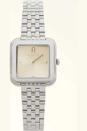Furla Diamante Montre Avec Boîtier Carré Color Argento Métal Femme
