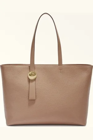 Furla Sfera Sac Cabas Greige Cuir De Veau Grainé Femme
