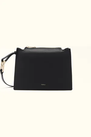 Furla Nuvola Sac À Bandoulière Nero Cuir De Veau Claris Lux Femme