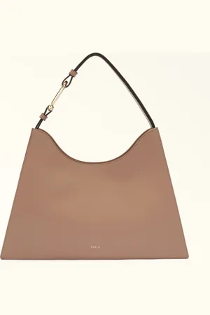 Furla Nuvola Sac Porté Épaule Greige Cuir De Veau Claris Lux Femme