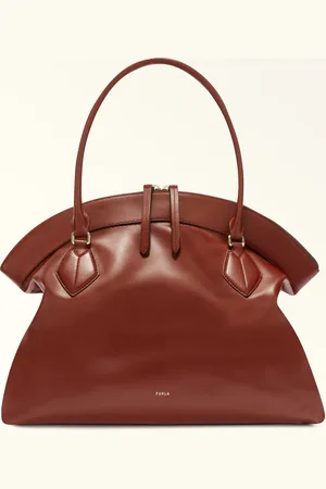 Furla Erica Sac Cabas Rosso Mattone Cuir De Veau Milano Femme
