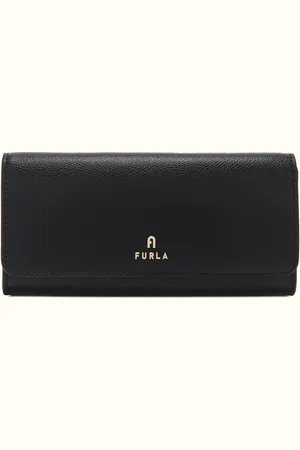Furla Camelia Portefeuille Continental Nero Cuir Texturé Femme
