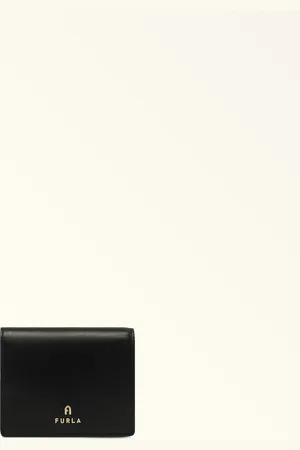 Furla Camelia Portefeuille Compact Nero Cuir De Veau Souple Femme