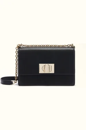 Furla 1927 Sac À Bandoulière Nero Cuir Texturé Femme