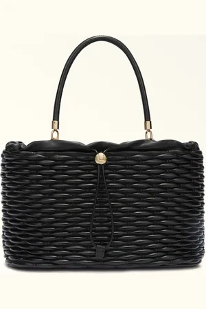Furla Mionido Sac Cabas Nero Cuir De Veau Nappa Matelassé Dattero Lux Femme