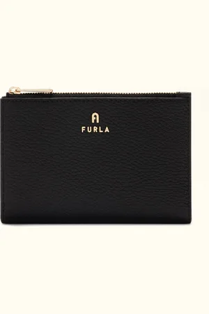 Furla Camelia Porte Passeport Nero Cuir De Veau Grainé Femme