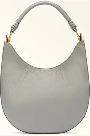 Furla Sfera Sac Porté Épaule Cenere Cuir De Veau Grainé + Cuir De Veau Souple Femme