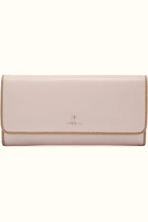 Furla Camelia Portefeuille Continental Corolla Cuir De Veau Souple + Passepoils Femme