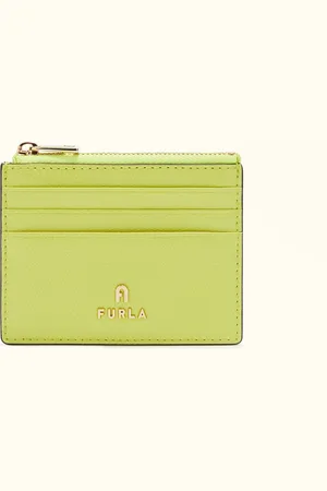 Furla Camelia Porte-cartes Giallo Cedro Cuir Texturé Femme