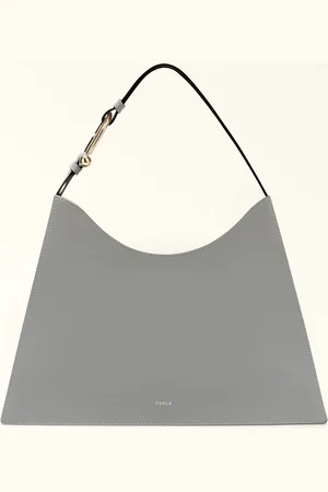 Furla Nuvola Sac Porté Épaule Cenere Cuir De Veau Claris Lux Femme