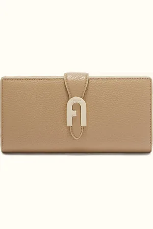 Furla Sofia Grainy Portefeuille Continental Xl Cappuccino Cuir De Veau Grainé Femme