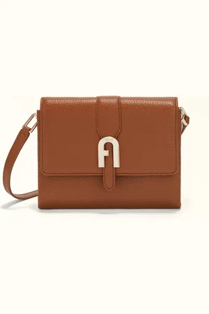 Furla Sofia Grainy Mini Sac L Cognac H Cuir De Veau Grainé Femme