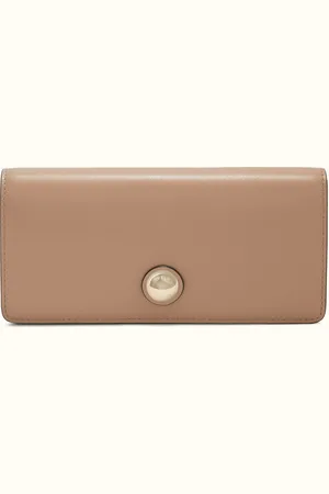 Furla Sfera Portefeuille Continental Greige Cuir De Veau Souple Femme