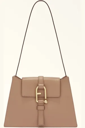 Furla Nuvola Sac Porté Épaule Greige Cuir De Veau Claris Lux Femme