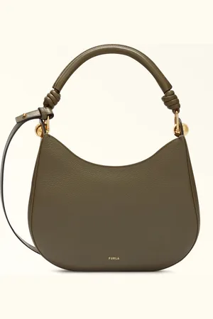 Furla Sfera Sac Porté Épaule Sage Cuir De Veau Grainé + Cuir De Veau Souple Femme