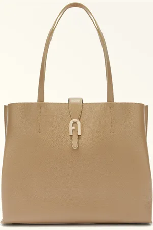 Furla Sofia Sac Cabas L Cappuccino Cuir De Veau Grainé Femme