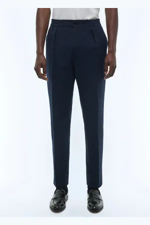 Fursac Pantalon élastiqué en seersucker rayé