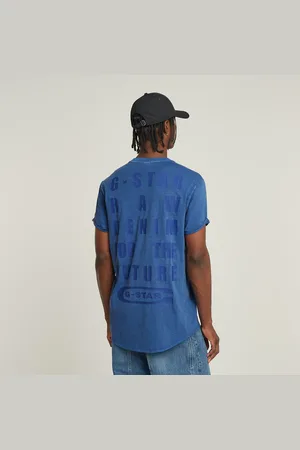 G-Star T-Shirt Text Back Graphic Overdyed Lash - - Hommes