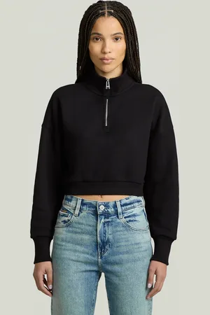 G-Star Sweat Cropped Half Zip Loose - - Femmes