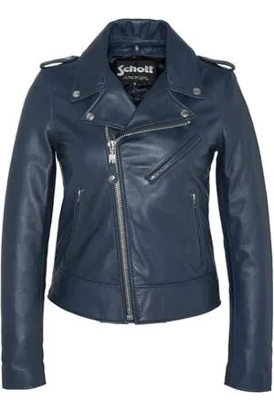 Veste en cuir bleu marine 2024 femme