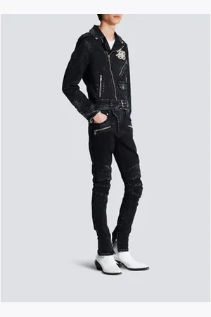 Veste en best sale cuir balmain homme