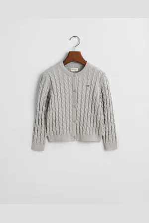 GANT Kids Cardigan en maille de coton torsadée Shield Girls (92)