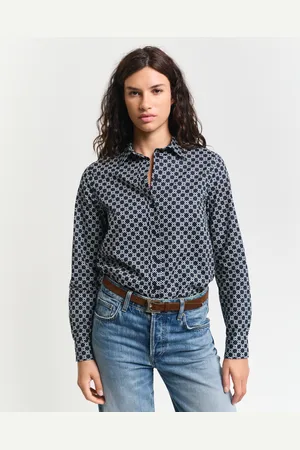 GANT Women Chemise regular fit en voile de coton Geometric (36)