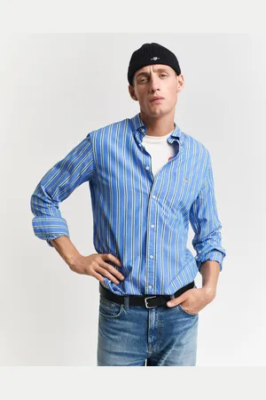 GANT Men Chemise regular fit en popeline à rayures classique (S)