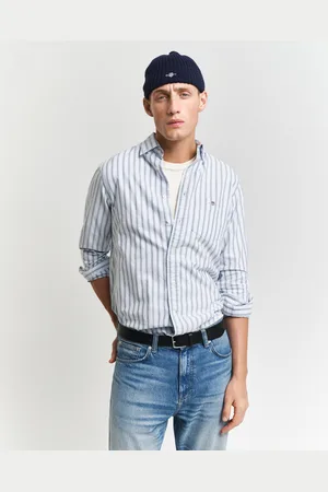 GANT Men Chemise regular fit en coton Oxford à rayures classique (S)