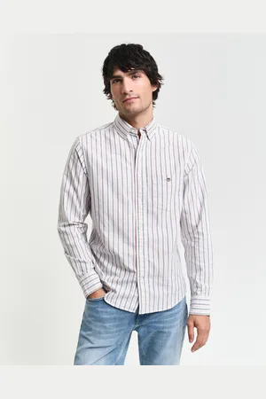 GANT Men Chemise regular fit en coton Oxford à rayures classique (S)