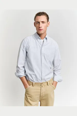 GANT Men Chemise relaxed fit en popeline à rayures Heritage (S)