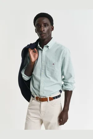 GANT Men Chemise coupe regular en coton Oxford classique à rayures Banker (S)