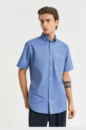 GANT Men Chemise regular fit classique en coton Oxford à manches courtes (S)