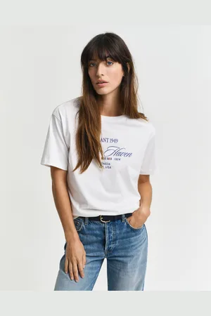 GANT Women T-shirt col rond avec motif nautique (XS)