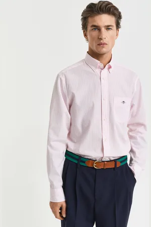 GANT Men Chemise coupe regular en popeline à rayures classique (S)