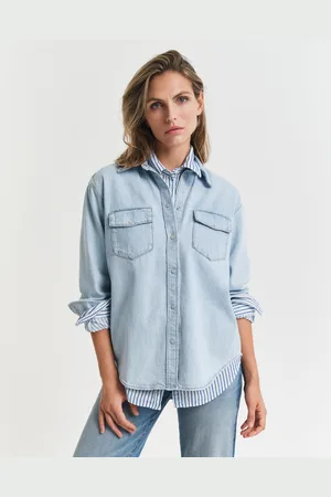GANT Women Chemise relaxed fit en denim à poches (38)