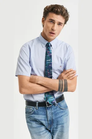 GANT Men Chemise coupe regular à manches courtes en popeline Classic (S)