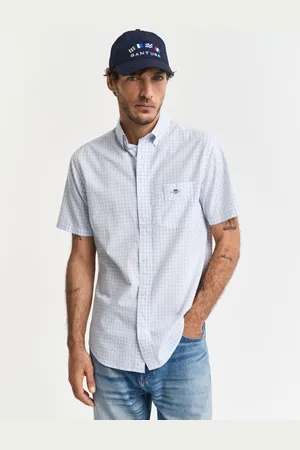 GANT Men Chemise coupe regular à manches courtes en popeline vichy Classic (S)