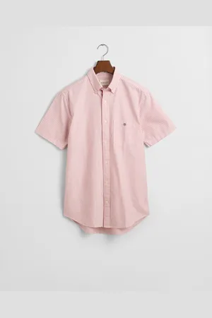 GANT Men Chemise regular fit classique en coton Oxford rayé à manches courtes (S)
