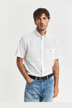 GANT Men Chemise coupe regular à manches courtes en popeline Classic (S)
